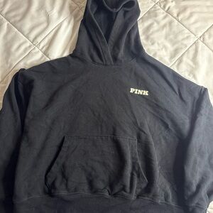 Black PINK Victoria's Secret Women’s Hoodie Lettering Velvet